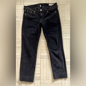 Rag & bone ankle Dre Capri kuro washed stretch jeans size 30. Inseam 26”.